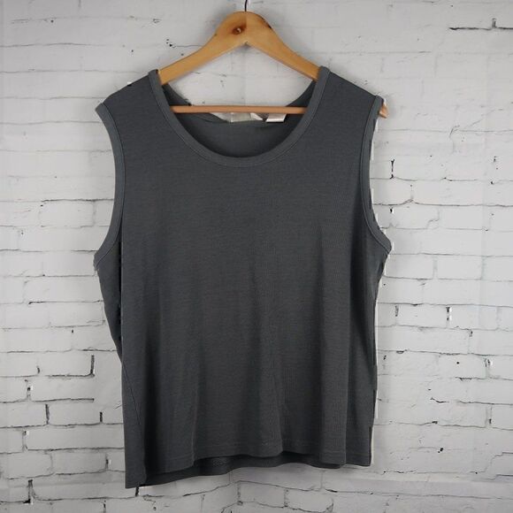 CHRISTIE & JILL GREY SHORT SLEEVE ROUND NECK TOP SIZE XL VINTAGE - Picture 1 of 6